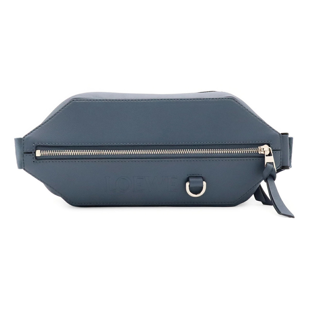 Loewe Convertible Sling Leather Dye Crossbody Bag Indigo Blue Gray